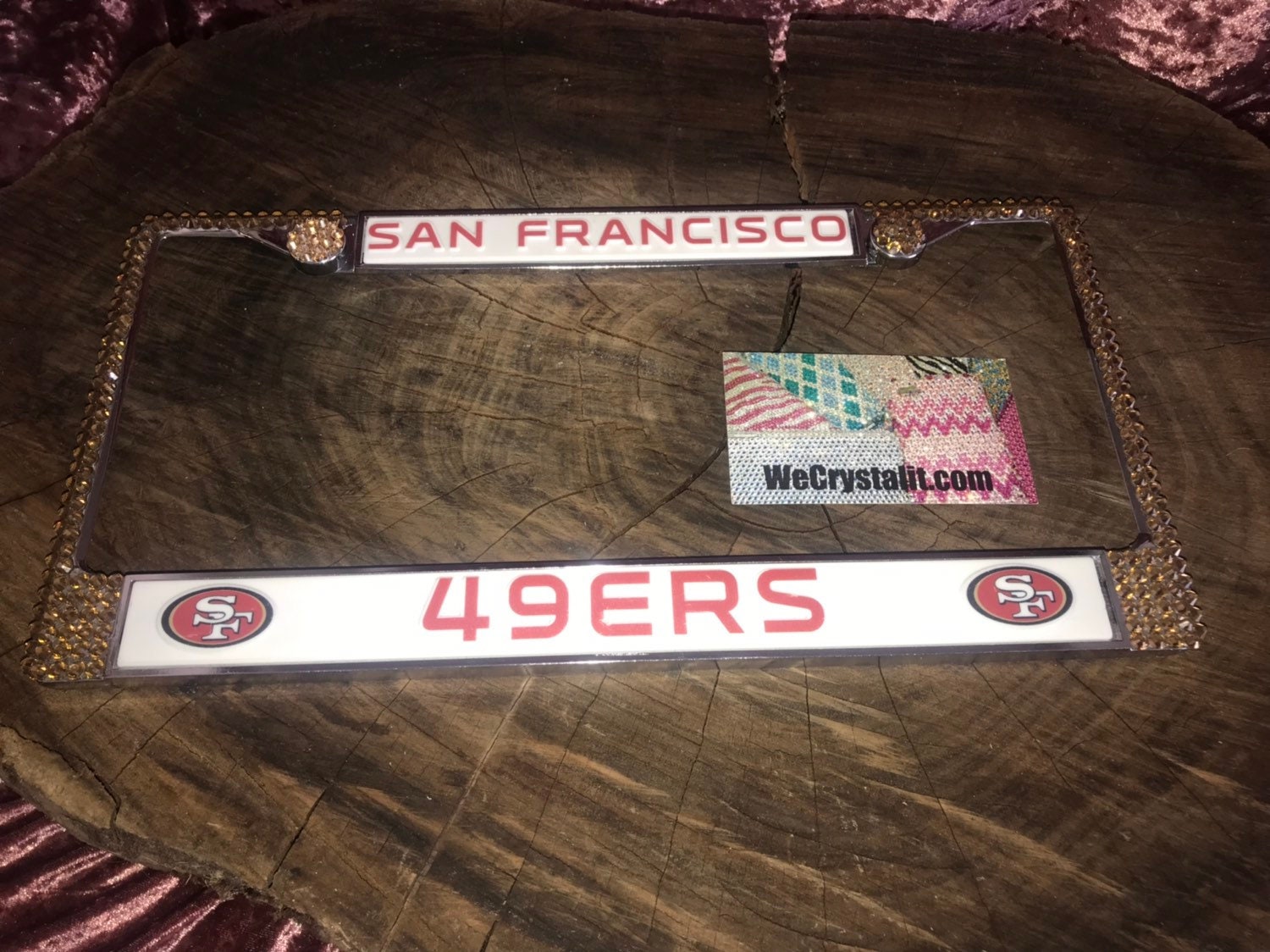 49ers 49 ers San Francisco Sport on Silver Frame Crystal Sparkle Auto