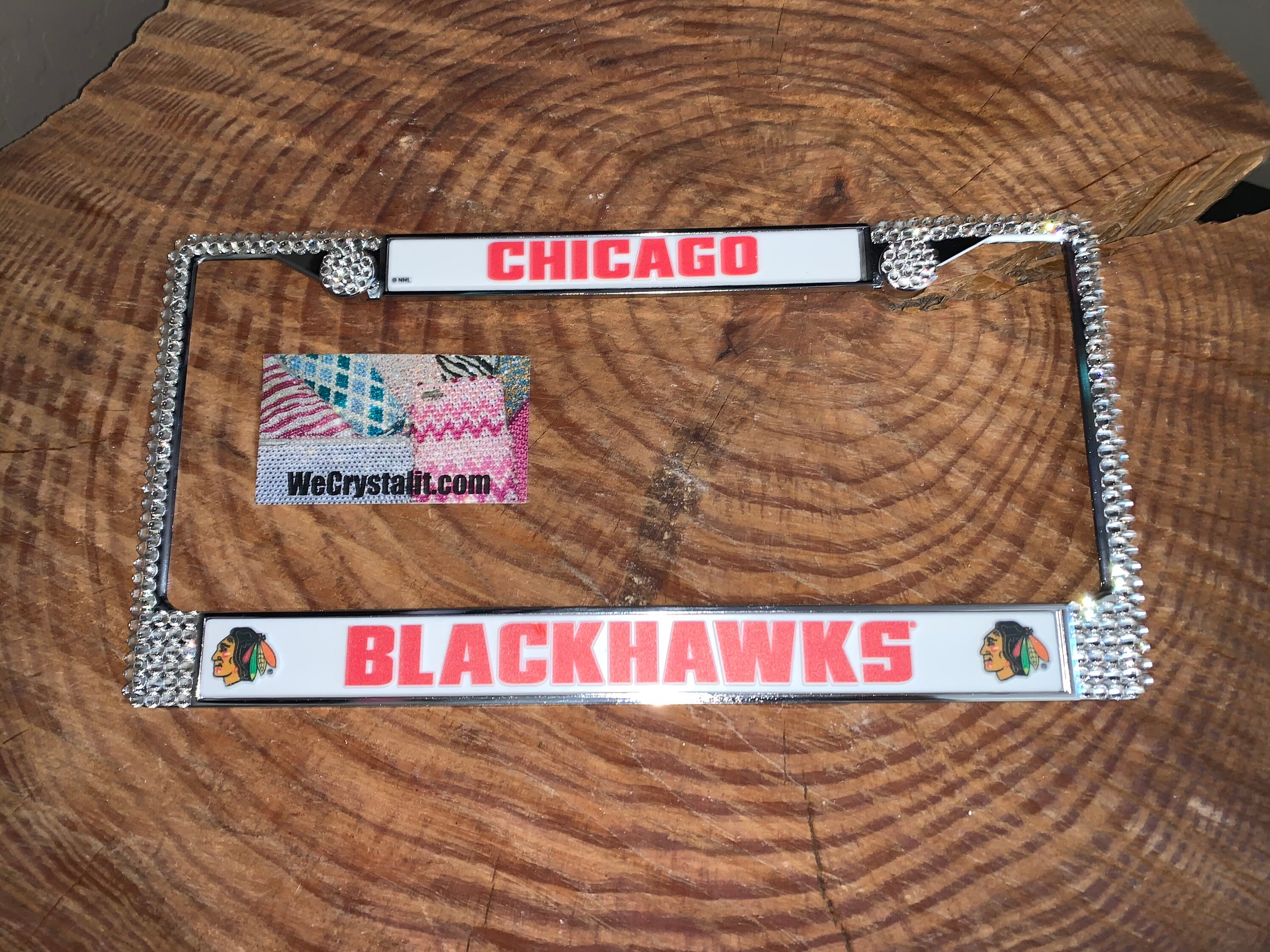 Chicago Hockey Blackhawks Custom Crystal Bling Service this 