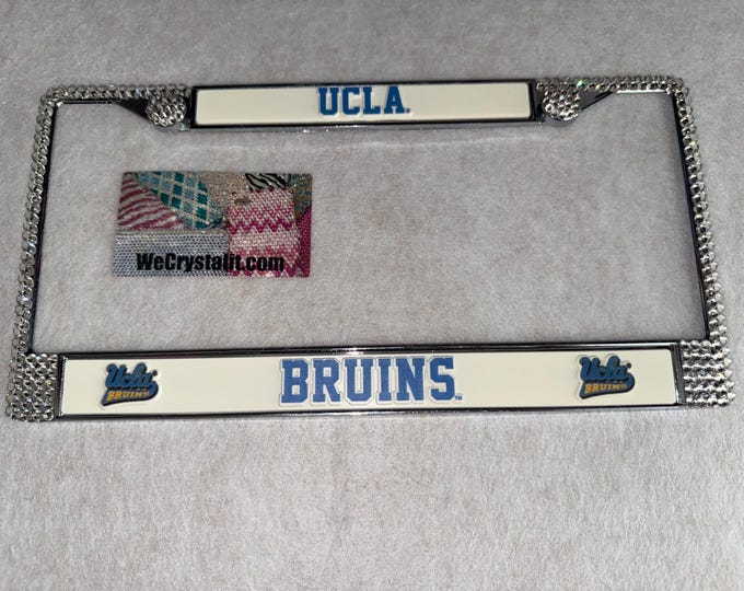 UCLA Bruins Sport Football Frame Crystal Sparkle Auto Bling Rhinestone  License Plate Frame with Swarovski Elements Made by WeCrystalIt