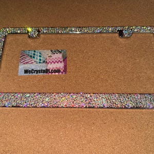 AB Aurora Borealis Bumpie on Silver Frame Crystal Auto Bling Rhinestone License Plate Frame with 100% Swarovski Crystals Made by WeCrystalIt