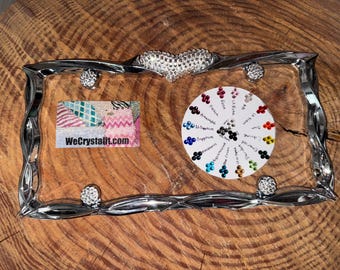 Heart Diamond U pick 19 color Silver Frame Crystal Sparkle Auto Bling Rhinestone License Plate Frame w/ Swarovski Elemnts by WeCrystalIt