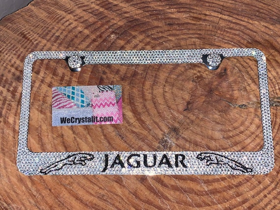Jaguar Crystal Sparkle Auto Bling Rhinestone License Plate Frame