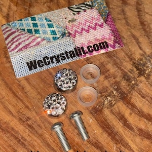 Clear 2 Replacement bling Car Bolt Cover Caps for a Crystal Frame Sparkle Auto Bling Rhinestone License Plate Frame Made by WeCrystalIt