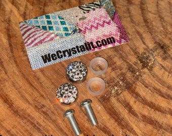 Clear Replacement bling Car Bolt Cover Caps for a Crystal Frame Sparkle Auto Bling Rhinestone License Plate Frame Made by WeCrystalIt