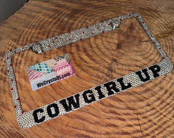 River Sunset Crystal Sparkle Auto Bling Rhinestone License Plate Frame with Swarovski Elements Made by WeCrystalIt