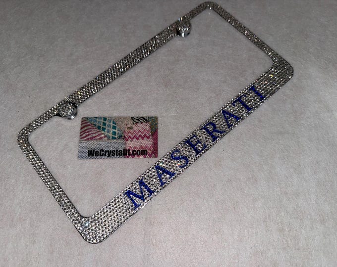 Maserati Crystal Sparkle Auto Bling Rhinestone  License Plate Frame with Swarovski Elements Made by WeCrystalIt