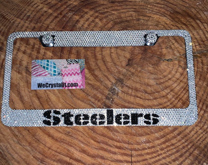 Steelers Crystal Sparkle Auto Bling Rhinestone  License Plate Frame with Swarovski Elements Made by WeCrystalIt