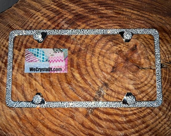 Clear Bumpie Diamond 3 Row Crystal Sparkle Auto Bling Rhinestone License Plate Frame with Swarovski Elements Made by WeCrystalIt