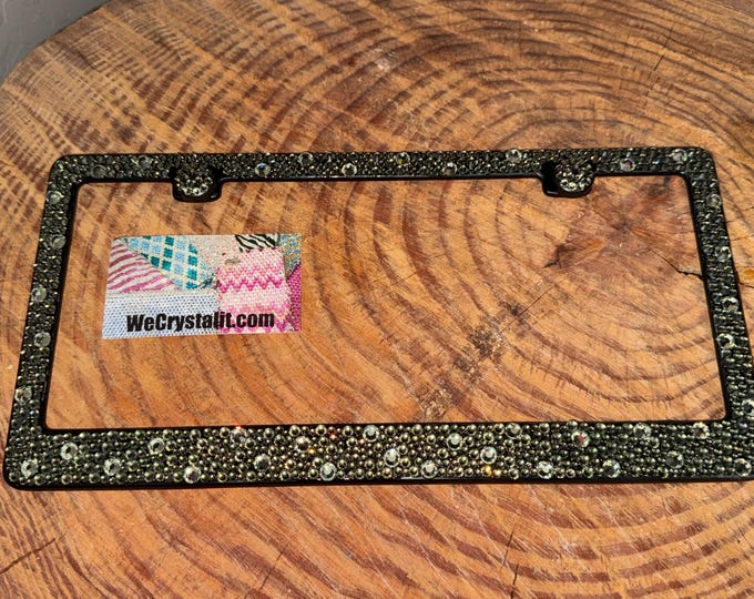 Black Diamond Bumpie Diamond Black Frame Crystal Auto Bling Rhinestone License Plate Frame with Swarovski Elements Made by WeCrystalIt