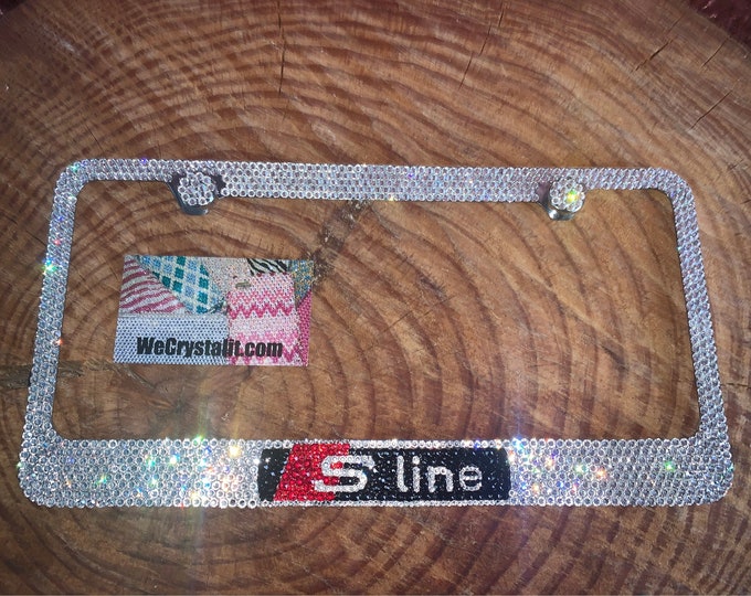 S Line Crystal Sparkle Auto Bling Rhinestone  License Plate Frame with Swarovski Elements Made by WeCrystalIt