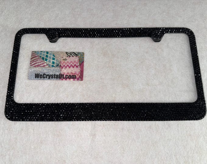 All Jet Black stone Crystal Sparkle Auto Bling Rhinestone  License Plate Frame with Swarovski Elements Made by WeCrystalIt