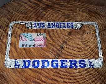 LA Dodgers Crystal Sparkle Auto Bling Rhinestone  License Plate Frame with Swarovski Elements Made by WeCrystalIt