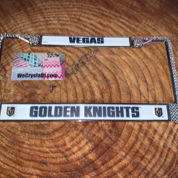 Vegas Golden Knights Rhinestone License Plate Frame Etsy