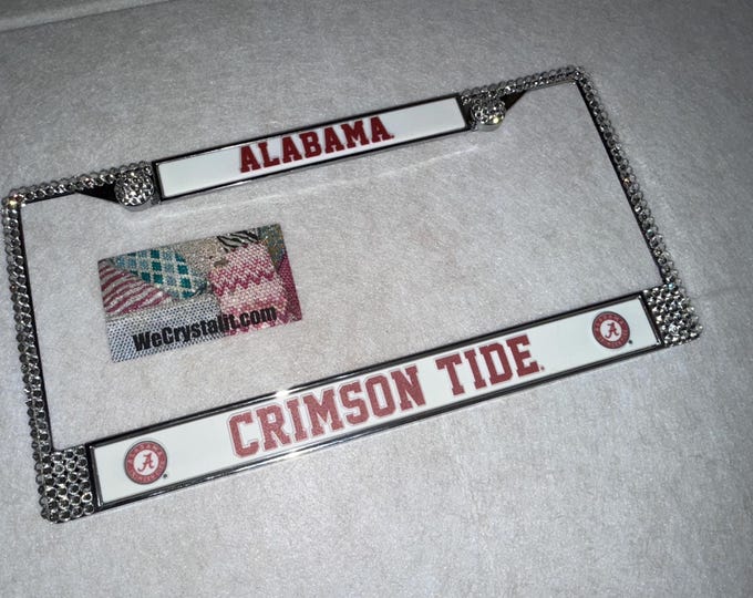 Alabama Crimson Tide Frame Sparkle Auto Bling Rhinestone Plate Frame with Swarovski Elements Made by WeCrystalit