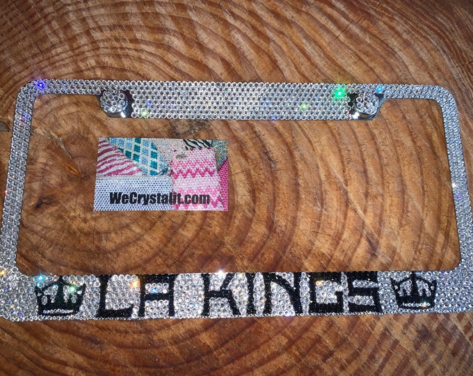 LA Kings Crystal Sparkle Auto Bling Rhinestone  License Plate Frame with Swarovski Elements Made by WeCrystalIt