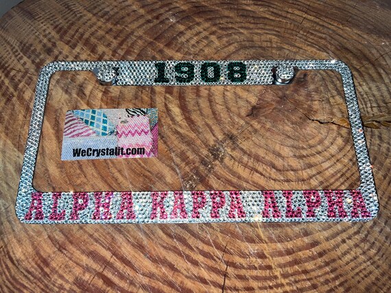 ALPHA KAPPA ALPHA 1908 Crystal Sparkle Auto Bling Rhinestone