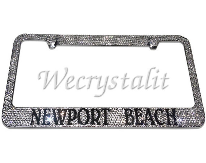 Newport Beach Crystal Sparkle Auto Bling Rhinestone  License Plate Frame with Swarovski Elements Made by WeCrystalIt