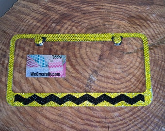 Charlie Brown snoopy Crystal Sparkle Auto Bling Rhinestone  License Plate Frame with Swarovski Elements Made by WeCrystalIt