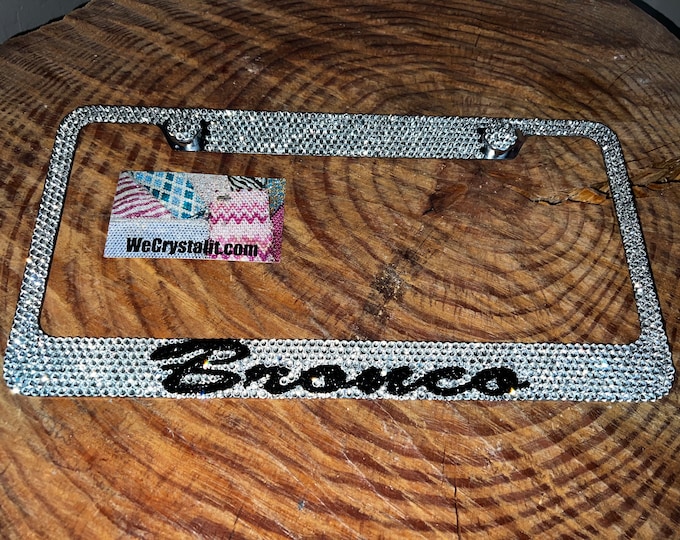 Bronco Crystal black and red Sparkle Auto Bling Rhinestone  License Plate Frame with Swarovski Elements Made by WeCrystalIt