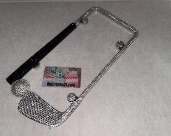 Golf Club Crystal Sparkle Auto Bling Rhinestone License Plate Frame with Swarovski Elements Made by WeCrystalIt