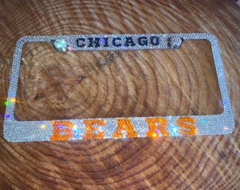 Chicago Bears Crystal Sparkle Auto Bling Rhinestone  License Plate Frame with Swarovski Elements Made by WeCrystalIt