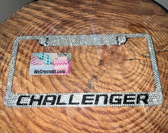 Challenger  Crystal Sparkle Auto Bling Rhinestone  License Plate Frame with Swarovski Elements Made by WeCrystalIt