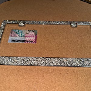Multi Clear Crystal Bumpie Diamond on Silver Frame Crystal Sparkle Auto Bling Rhinestone License Plate Frame w Swarovski Made by WeCrystalIt