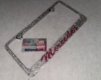 Mercedes Rose Pink Crystal Sparkle Auto Bling Rhinestone  License Plate Frame with Swarovski Elements Made by WeCrystalIt