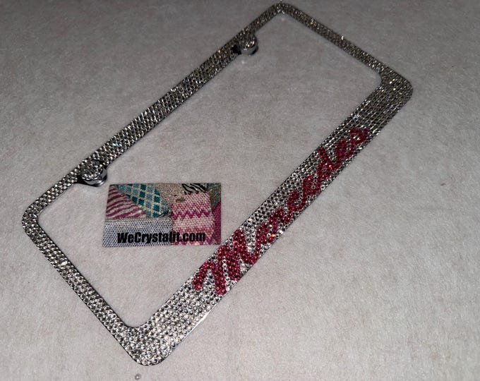 Mercedes Rose Pink Crystal Sparkle Auto Bling Rhinestone  License Plate Frame with Swarovski Elements Made by WeCrystalIt