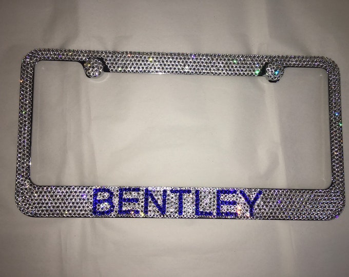 Bentley Crystal Sparkle Auto Bling Rhinestone  License Plate Frame with Swarovski Elements Made by WeCrystalIt