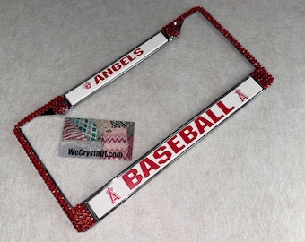 Anaheim Angels Los Angeles License Baseball Sport Frame Sparkle Auto Bling Rhinestone Plate Frame with Swarovski Elements by WeCrysta