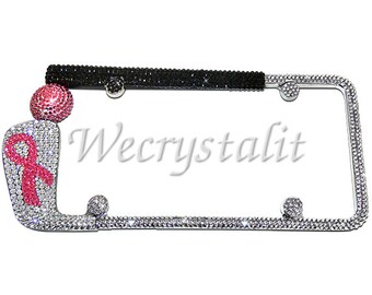 Golf Club Ribbon  Crystal Sparkle Auto Bling Rhinestone License Plate Frame with Swarovski Elements Made by WeCrystalIt
