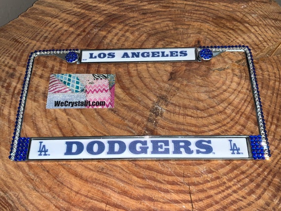 Blue rhinestone license plate frame deals