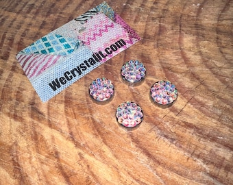 AB 4 Replacement bling Car Bolt Cover Caps for a Crystal Frame Sparkle Auto Bling Rhinestone License Plate Frame Made by WeCrystalIt