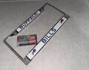 Bills License Crystal Buffalo Sport football Frame Sparkle Auto Bling Rhinestone Plate Frame with Swarovski Elements Made by WeCrystalIt