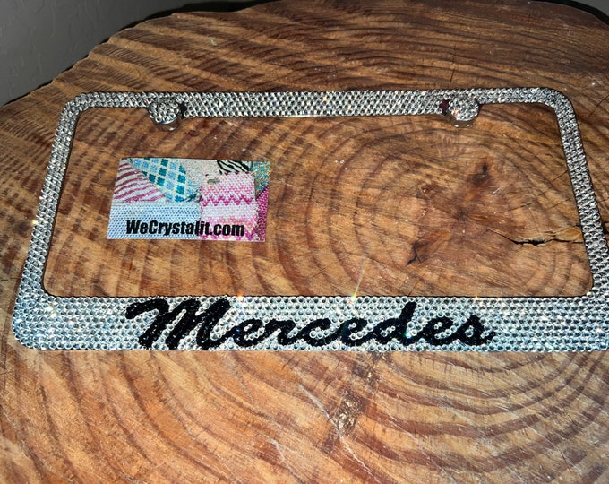 Mercedes Crystal Sparkle Auto Bling Rhinestone  License Plate Frame with Swarovski Elements Made by WeCrystalIt