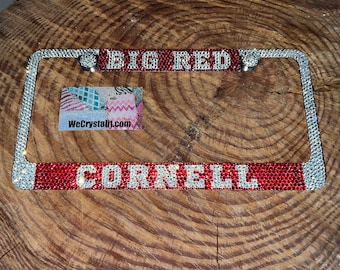 Cornell big red  Crystal Sparkle Auto Bling Rhinestone License Plate Frame with Swarovski Elements Made by WeCrystalIt
