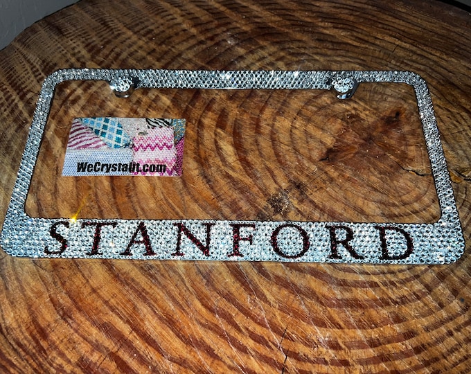 American Flag Crystal Sparkle Auto Bling Rhinestone License Plate Frame with Swarovski Elements Made by WeCrystalIt