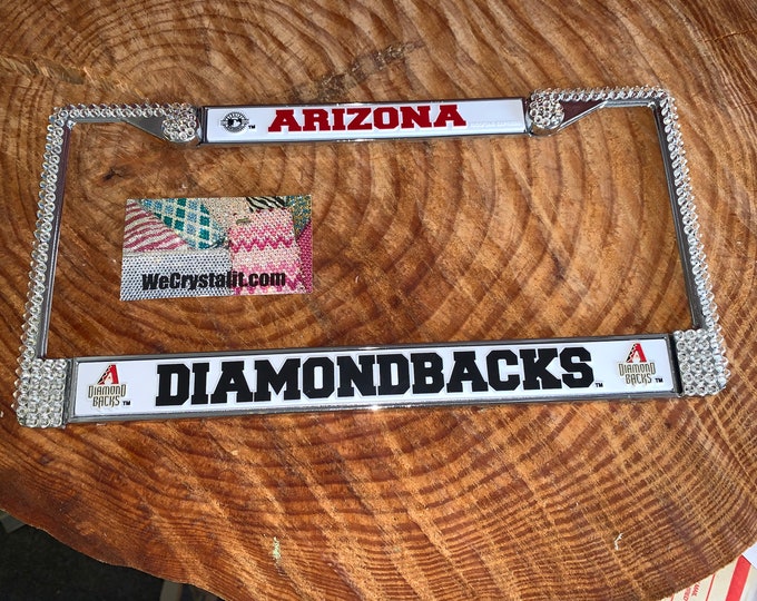 Arizonia Diamondbacks License Crystal Sport Frame Sparkle Auto Bling Rhinestone Plate Frame with Swarovski Elements Made by WeCrystalit