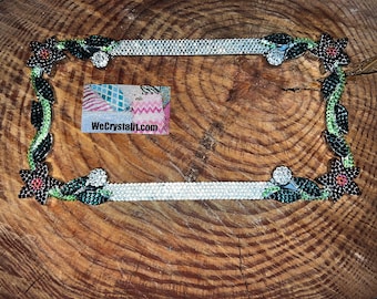 Purple Daisy Flower Crystal Sparkle Auto Bling Rhinestone  License Plate Frame with Swarovski Elements Made by WeCrystalIt