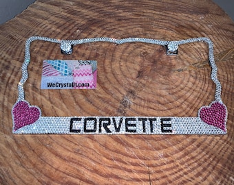 Corvette Crystal Sparkle Auto Bling Rhinestone  License Plate Frame with Swarovski Elements Made by WeCrystalIt