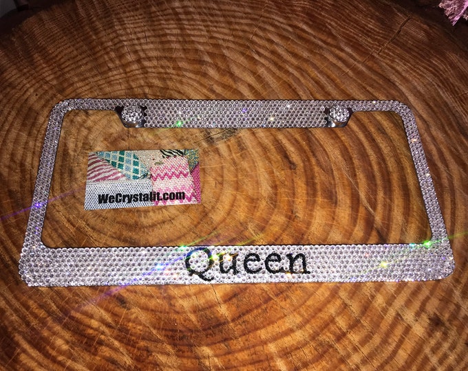 Queen Crystal Sparkle Auto Bling Rhinestone  License Plate Frame with Swarovski Elements Made by WeCrystalIt