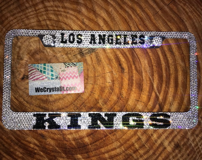 LOS ANGELES KINGS Hockey Crystal Sparkle Auto Bling Rhinestone  License Plate Frame with Swarovski Elements Made by WeCrystalIt