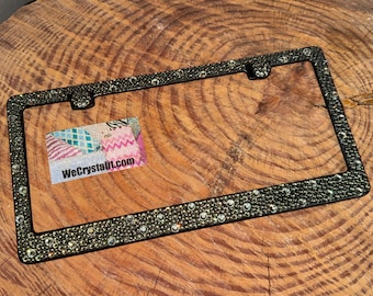 Black Diamond Bumpie Diamond Black Frame Crystal Auto Bling Rhinestone License Plate Frame with Swarovski Elements Made by WeCrystalIt