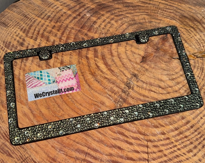 Black Diamond Bumpie Diamond Black Frame Crystal Auto Bling Rhinestone License Plate Frame with Swarovski Elements Made by WeCrystalIt