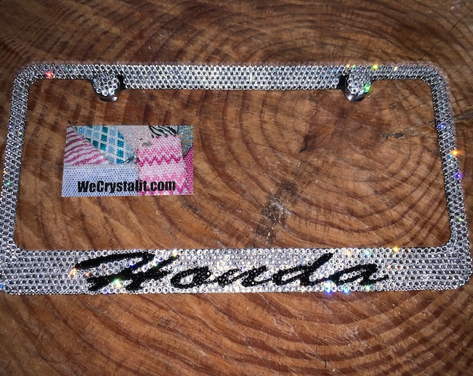 Honda Crystal Sparkle Auto Bling Rhinestone License Plate Frame with Swarovski Elements Made by WeCrystalIt