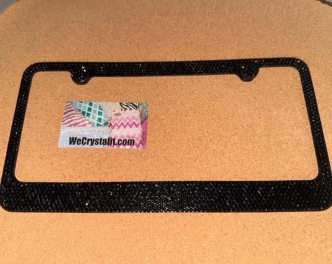 All Jet Black stone Crystal Sparkle Auto Bling Rhinestone  License Plate Frame with Swarovski Elements Made by WeCrystalIt