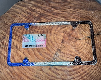 3 Color Fade Ombré Sparkle Auto Bling Rhinestone  License Plate Frame with Swarovski Elements Made by WeCrystalIt