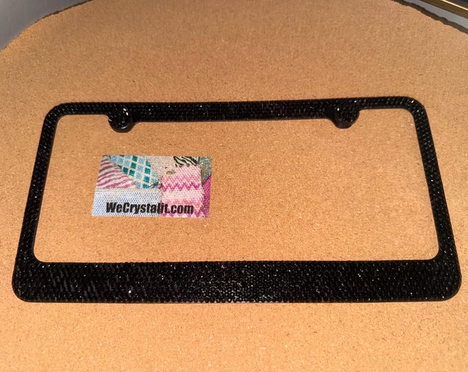 All Jet Black stone Crystal Sparkle Auto Bling Rhinestone  License Plate Frame with Swarovski Elements Made by WeCrystalIt