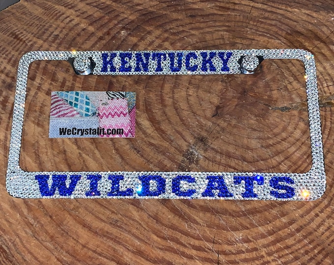 Kentucky Wildcats Crystal Sparkle Auto Bling Rhinestone  License Plate Frame with Swarovski Elements Made by WeCrystalIt